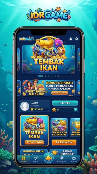 Tampilan antarmuka pusat unduh idrgame yang intuitif.